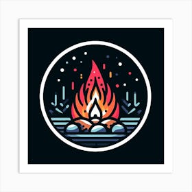 Illustration Of A Campfire Art Print