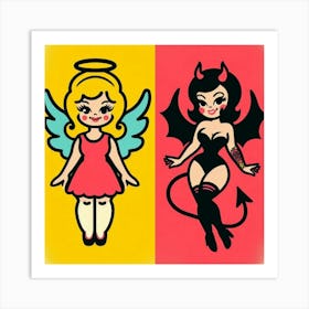 Good Girl and Bad Girl Art Print