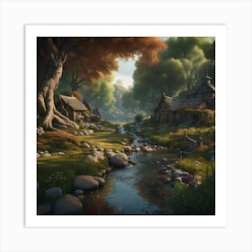 By The Stream Art Print