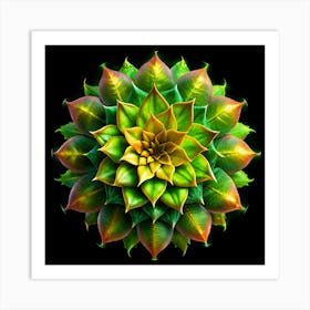 Green Plant With Spiraling Leaves Art Print