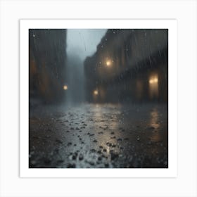 Rainy City Street 4 Art Print