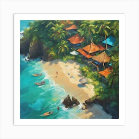 Bali Summer Aerial View Painting 11 Art Print