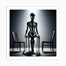 Alien Sitting On Chair Art Print