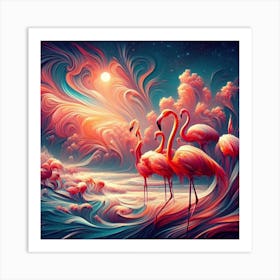 Exotic Flamigo Dream Art Print