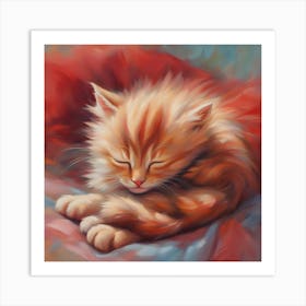 Cute Kitten Painting Art Print