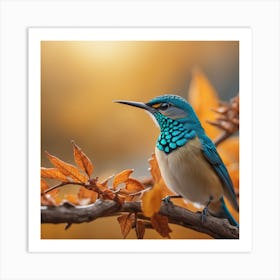 Blue Hummingbird Art Print