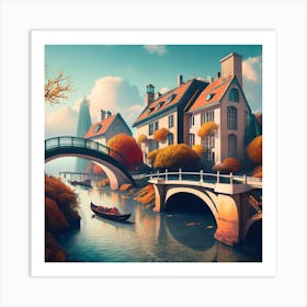 Autumn Bridge Art Print