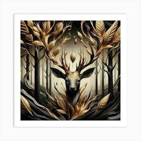 Deer In The Forest 3 Art Print