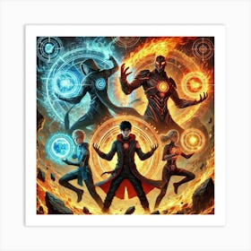 Ronan Ashheart Children Elemental Duality Art Print