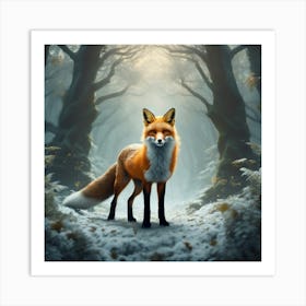 Fox In The Forest 40 Art Print