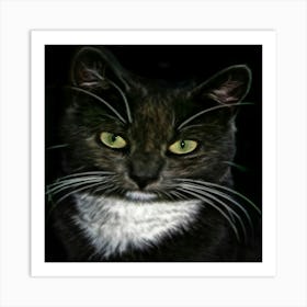 Cat With Green Eyes Art Print