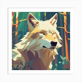 Wolf In The Woods 38 Art Print