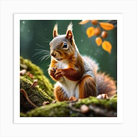 Squirrel In The Forest 286 Art Print