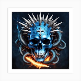 Skull With Spikes 4 Art Print