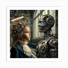 Child And A Robot Art Print