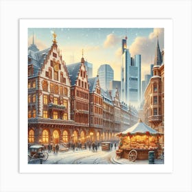 Christmas Market In Frankfurt Art Print