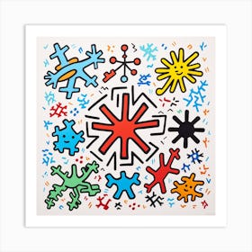 'Snowflakes' Abstract Christmas Art Print