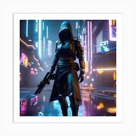 Cyberpunk Ninja Art Print