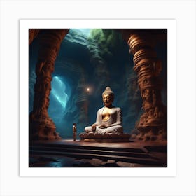 Buddha In Cave Art Print