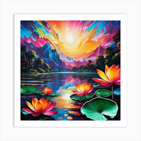 Lotus Painting 1 Art Print