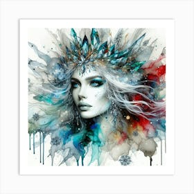 Woman In The Snow Art Print