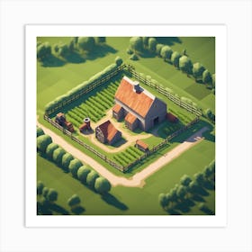 Isometric Farm 1 Art Print