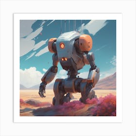 Robot In The Desert 13 Art Print