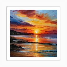 Sunset On The Beach 137 Art Print