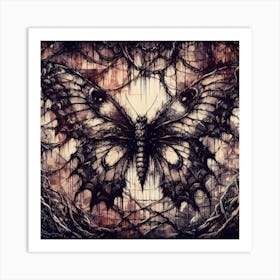 Dark Gothic Grunge Butterfly III Art Print