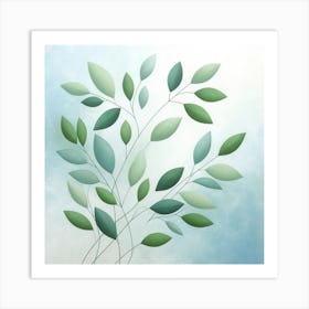 Abstract Of Green Leaves Art Print