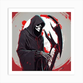 "The Grim Reaper: A Symbol of Mortality and Mystery" Art Print