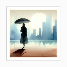 Woman With Umbrella 1 Art Print