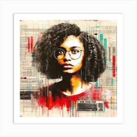 Girl With Glasses Art Print