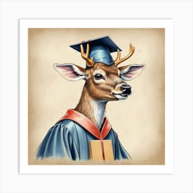 Graduation Deer 2 Art Print