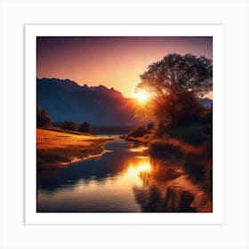 Sunset In The Mountains 109 Art Print