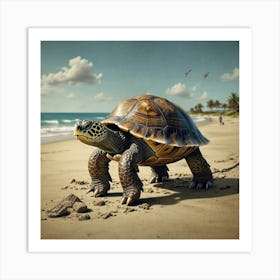 Turtle On The Beach 1 Art Print