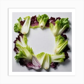 Frame Created From Endive On Edges And Nothing In Middle (6) Art Print