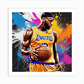 Lakers Basketball Player Art Print
