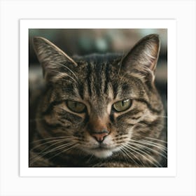 Majestic Tabby Cat Close-Up Art Print