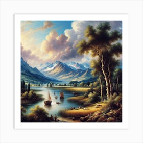 Lake In The Mountains Art Print