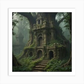 Tree House In The Forest Art Print