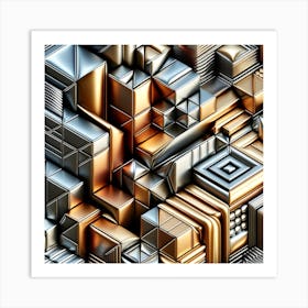 Cubist Reflections" Art Print