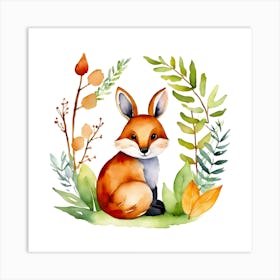 Watercolor Fox Art Print