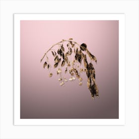 Gold Botanical Visciola Cherries on Rose Quartz Art Print