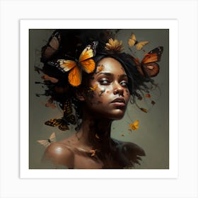 Butterfly Woman Art Print