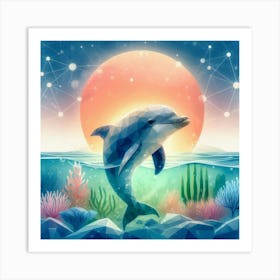 Dolphin In The Sea Art Print