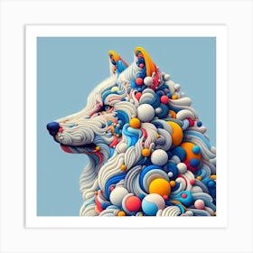 Abstract Wolf Art Print