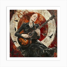 Woman With A Guitar Art Print