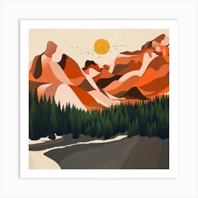 Colorful Mountains Ranges Art Print