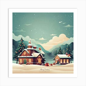 Christmas Village 1 Art Print